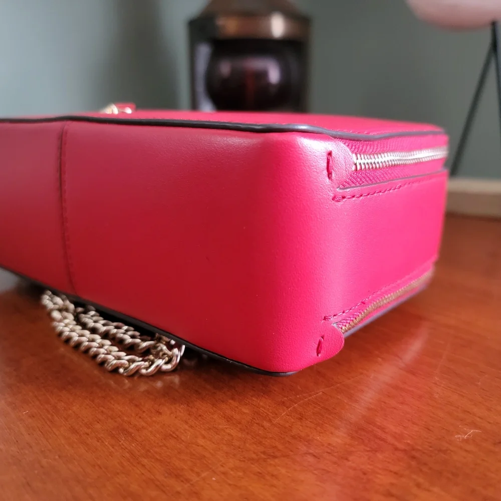 Kate Spade Izzy Red Italian Leather Chain Crossbody Bag